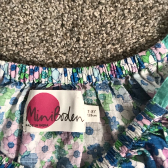 Mini Boden Printed Dress Set in Sea Breeze Blue Floral Print Size 7-8 Years - Picture 5 of 16